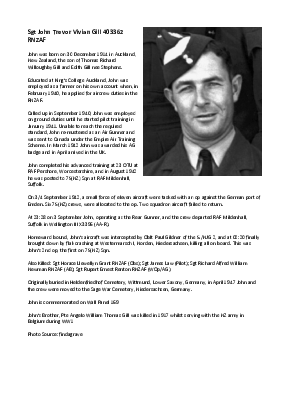 A preview of a PDF biography for Gill, John Trevor Vivian
